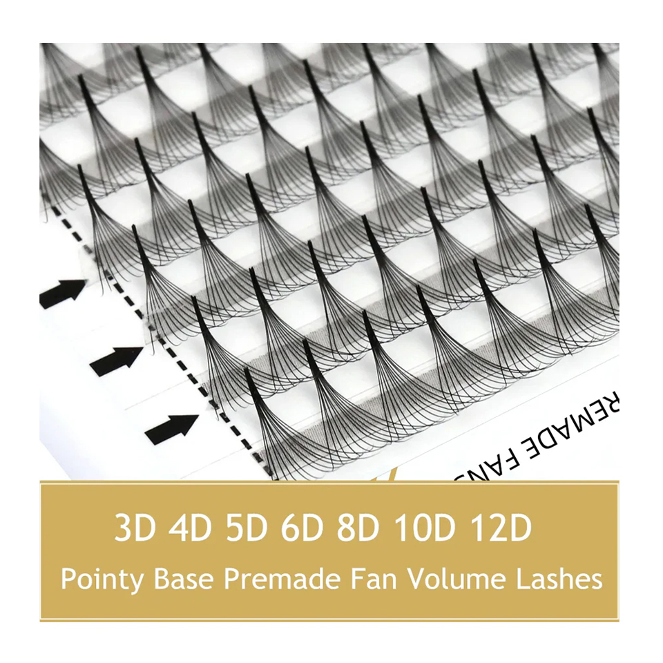 Eyelash Extension Russian - Rujade pontiagudo base estreita pré-fabricado fãs