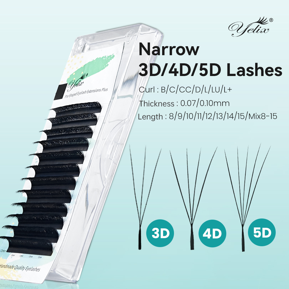 Eyelash Extension For Asian Eyes - Yelix Leques de Volume Pré-fabricados 3D
