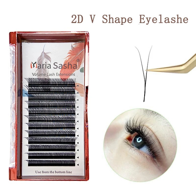 Maria 2d y forma cílios mão pr - Eyelash Extension Human Hair avaliação e preço